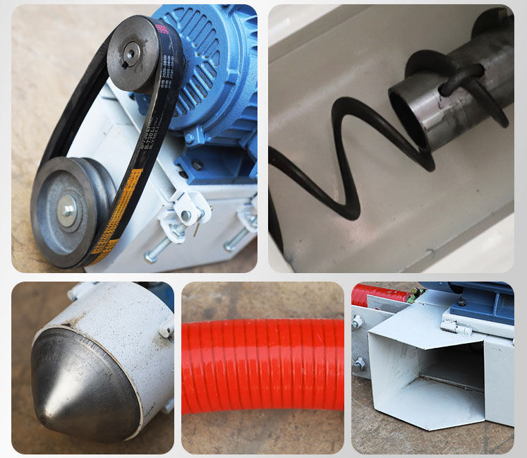 吸沙機器驅(qū)動裝置由：螺旋，進料口，減速帶等